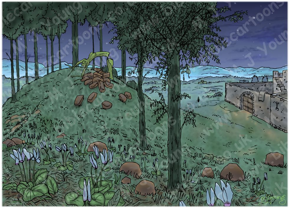 Judges 06 - Gideon - Scene 08 - Night raid on Baal's altar