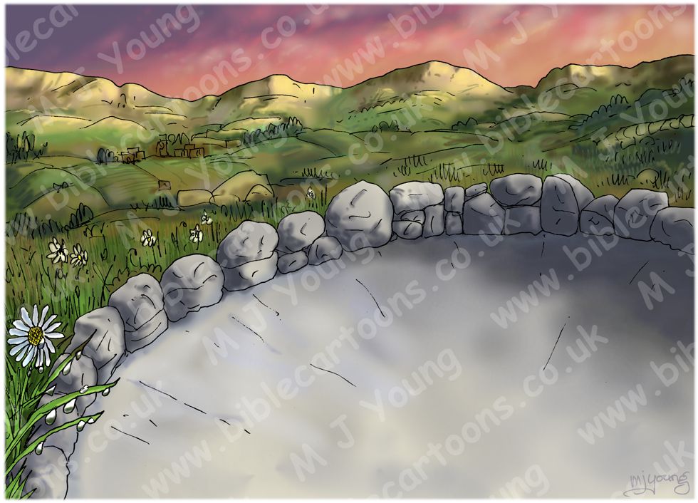 Judges 06 - Gideon - Scene 12 - Dry fleece wet ground sign - Background