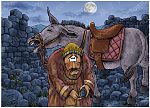 Nehemiah 02 - Nehemiah inspects Jerusalem’s walls - Scene 04a - Donkey with stone in hoof