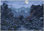 Nehemiah 02 - Nehemiah inspects Jerusalem’s walls - Scene 04a - Donkey with stone in hoof - Background