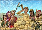 Nehemiah 04 - Opposition to the building - Scene 07 - Nehemiah directs the defenders
