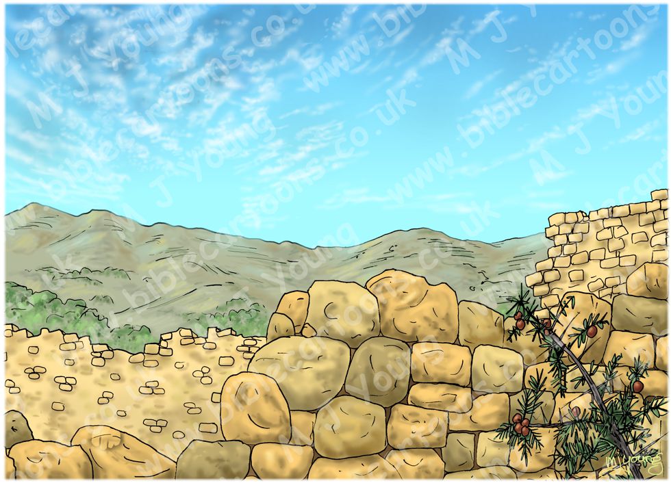 Nehemiah 04 - Opposition to the building - Scene 07 - Nehemiah directs the defenders - Background