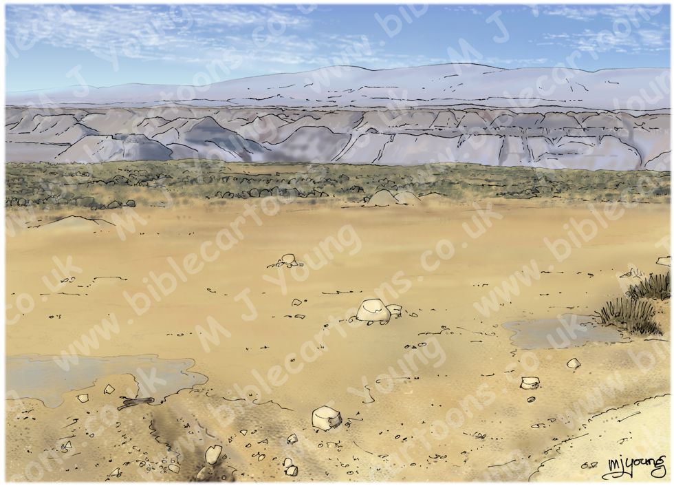 Joshua 03 - Jordan crossing - Scene 05 - River crossing - Background 980x706px col