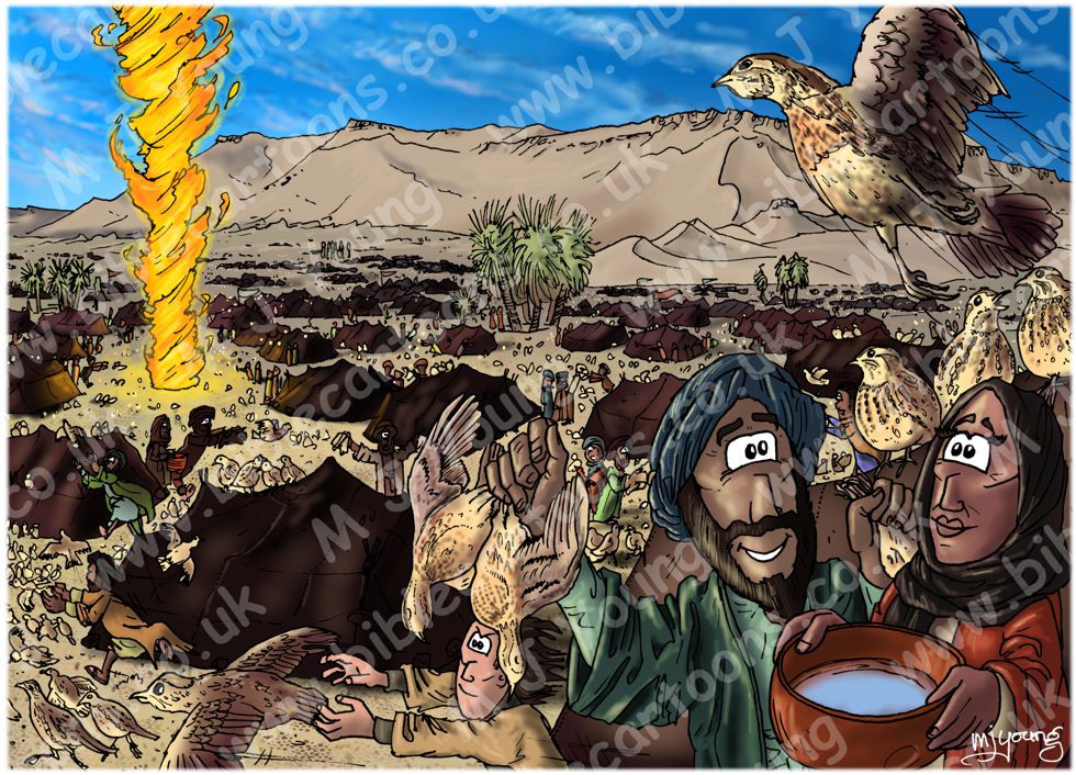 Exodus 16 - Manna and Quail - Scene 04 - Quail