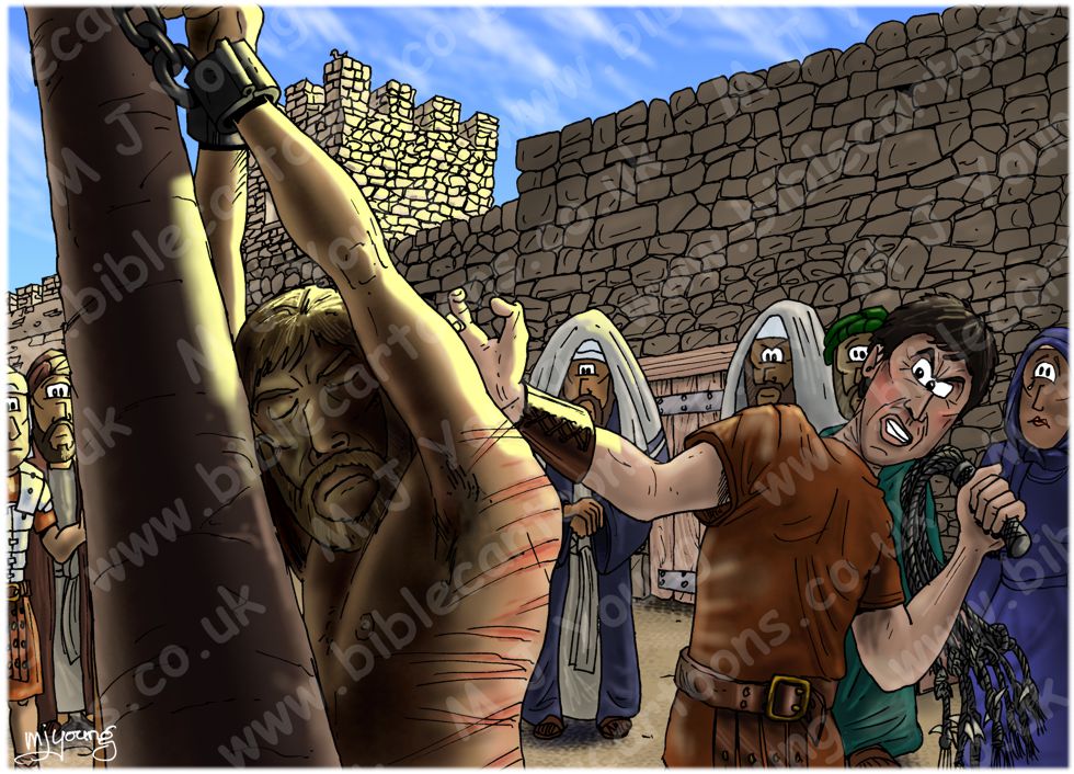 Mark 15 - Trial of Jesus - Scene 07 - Jesus flogged