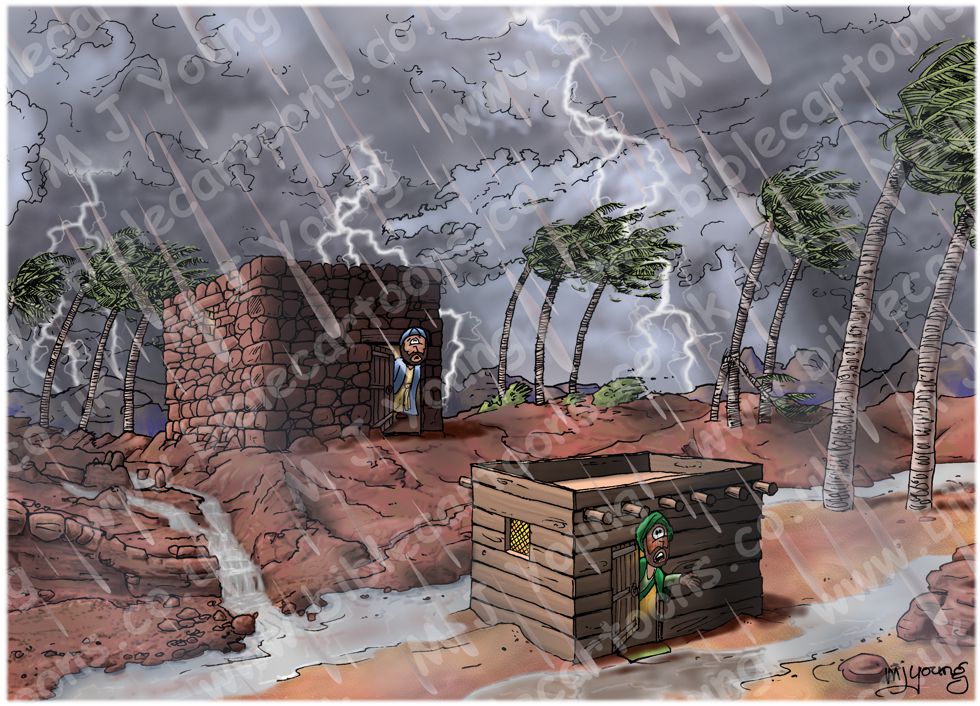 Matthew 07 - Parable of wise and foolish builders - Scene 04 - Storm approaching
