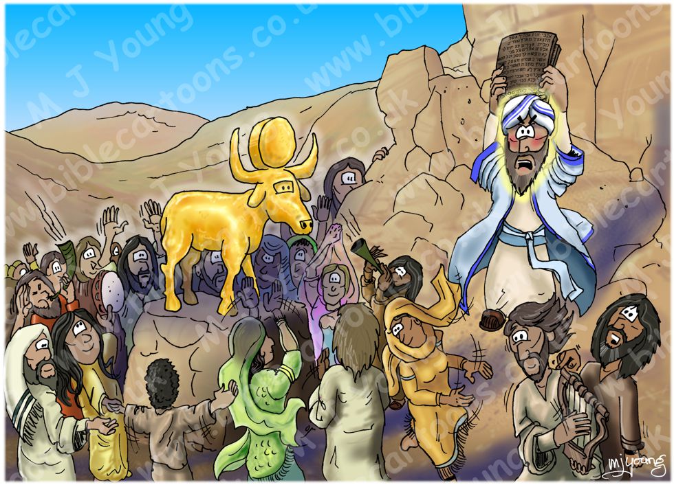 Exodus 32 Golden Calf Bible Cartoons