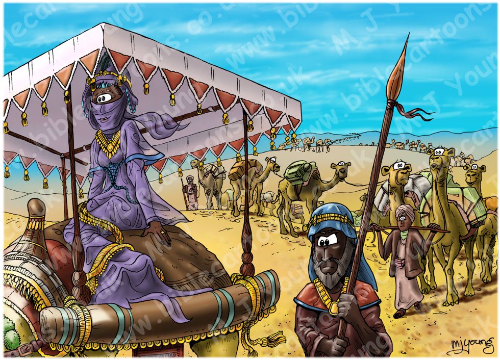 2 Chronicles 9 - Queen of Sheba - Scene 01 - Great caravan