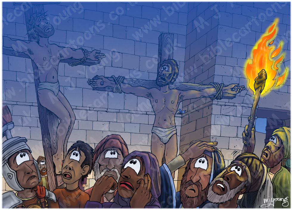 Mark 15 - Death of Jesus - Scene 01 - Darkness descends | Bible Cartoons