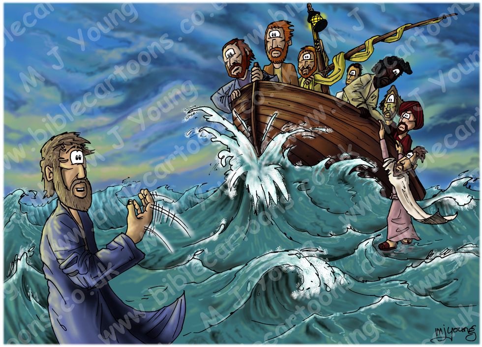 Matthew 14 - Jesus walks on water - Scene 03 - Peter's faith