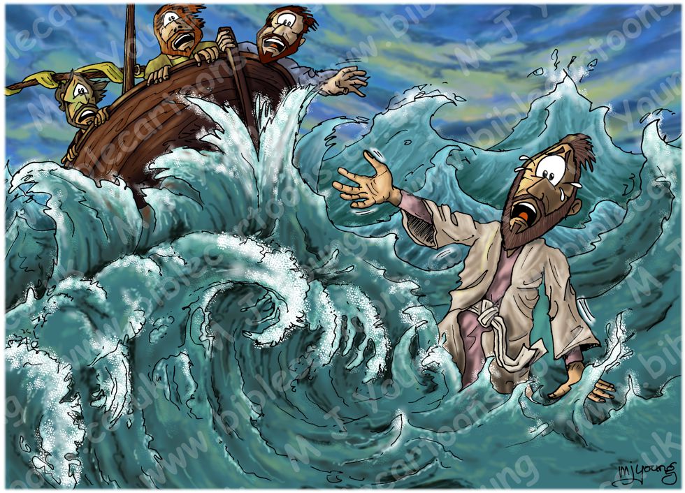 Matthew 14 - Jesus walks on water - Scene 04 - Sinking