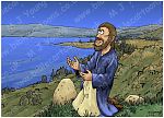 Matthew 14 - Jesus walks on water - Scene 01 - Praying alone (Colour version)