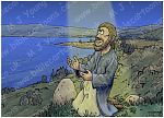 Matthew 14 - Jesus walks on water - Scene 01 - Praying alone (Light beam version)