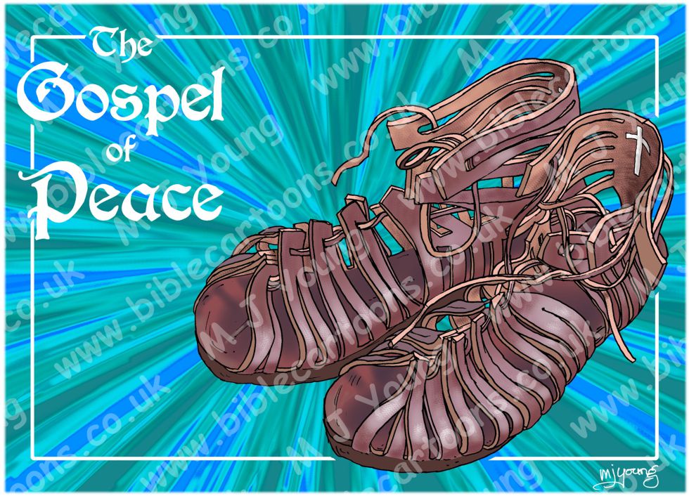 Ephesians 06 - Armour of God - Gospel of Peace (Blue) | Bible Cartoons