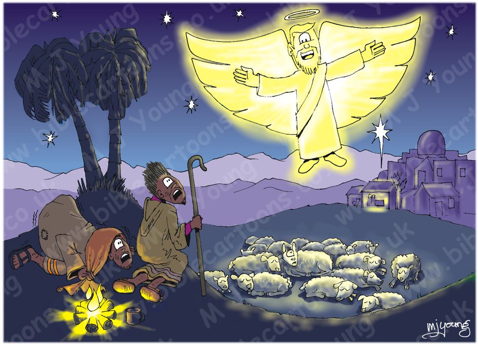 Luke 02 - Nativity SET01 - Scene 04 - Shepherds & Angel (Version 01)