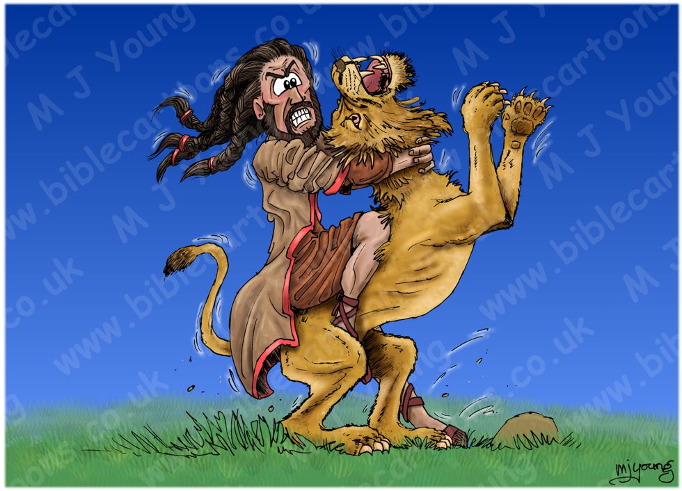 Judges 14 - Samson's marriage - Scene 06 - Lion attack 980x706px col.jpg
