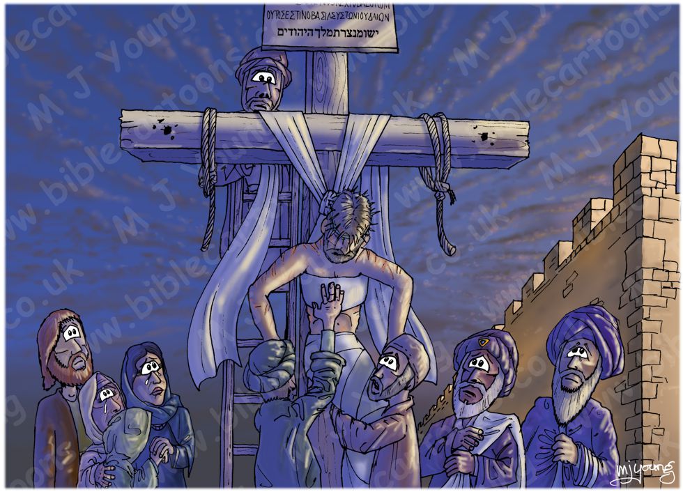 Mark 15 - Burial of Jesus - Scene 02 - Lowered from the cross (Shadow version)