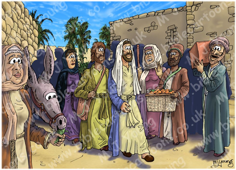 Luke 19 - Zacchaeus the tax collector - Scene 01 - Jesus enters Jericho 980x706px col
