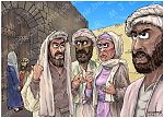 Luke 19 - Zacchaeus the tax collector - Scene 06 - Grumblers (Colour version) 980x706px col