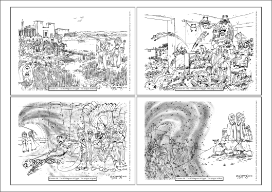 Exodus - 10 Plagues A4 colouring book sheet 01